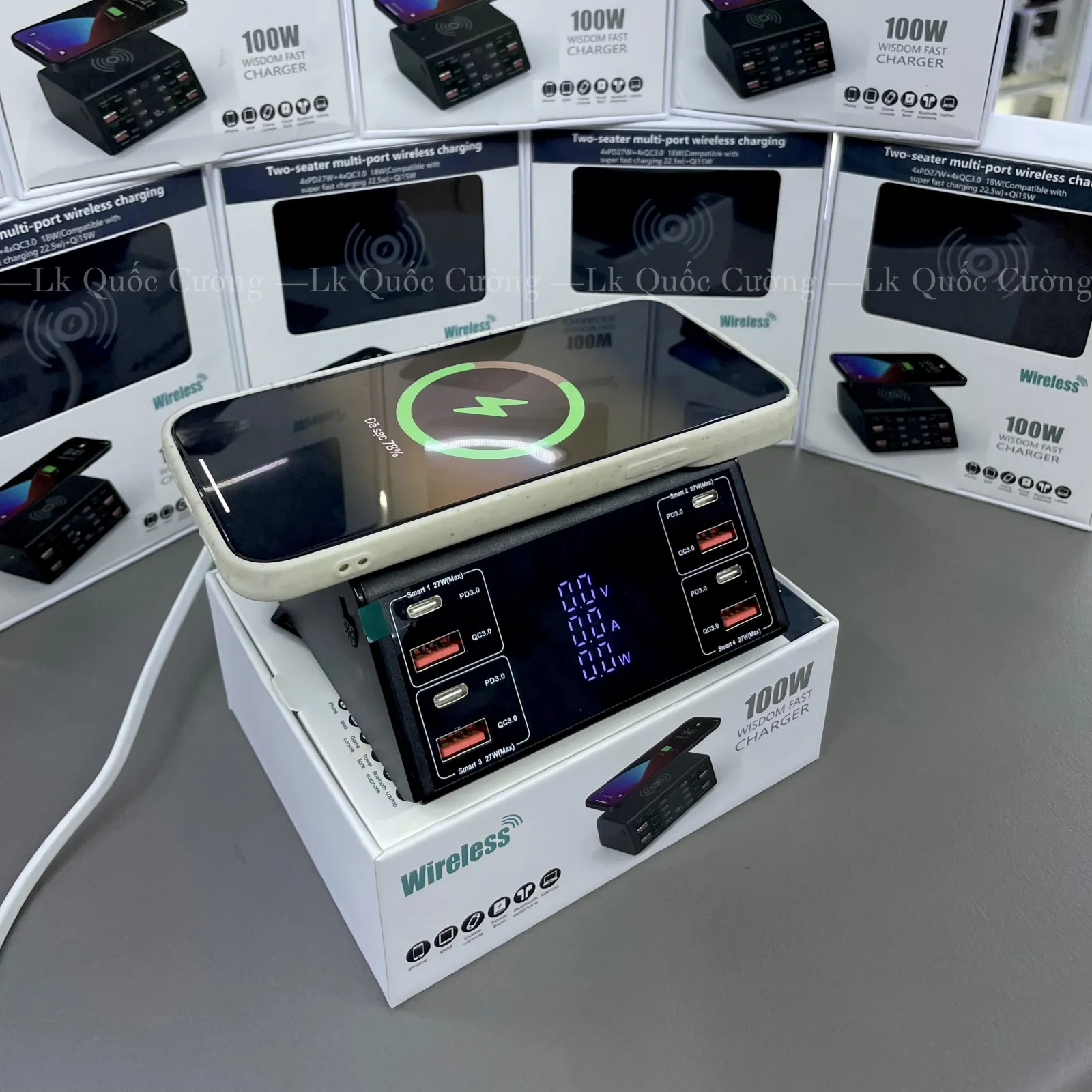 Bộ sạc 8 cổng Wireless 100W