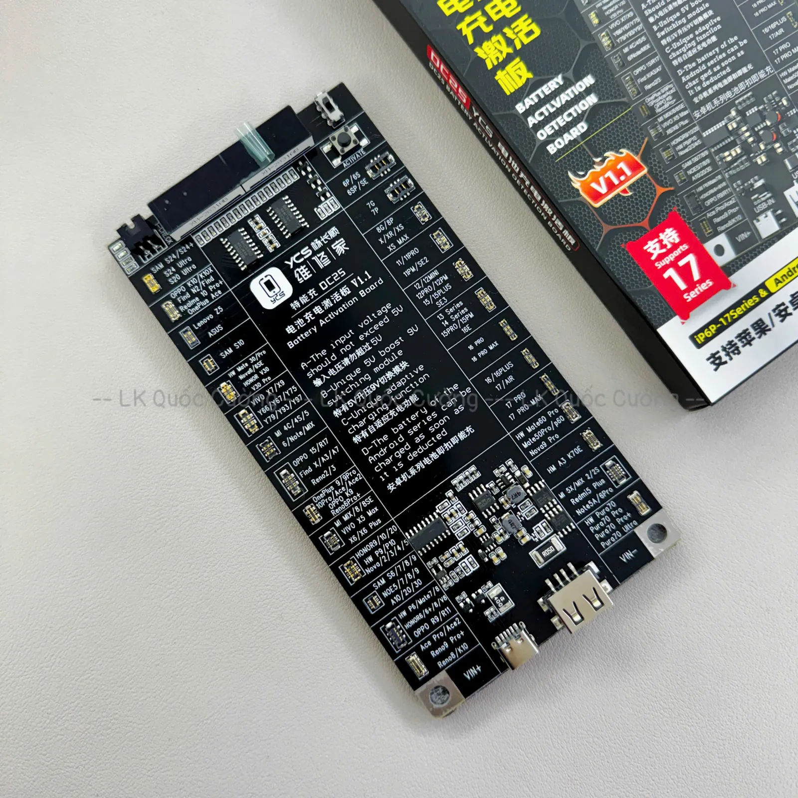 Kích pin Luowei YCS-DC25/ 6P-17PM + Androi