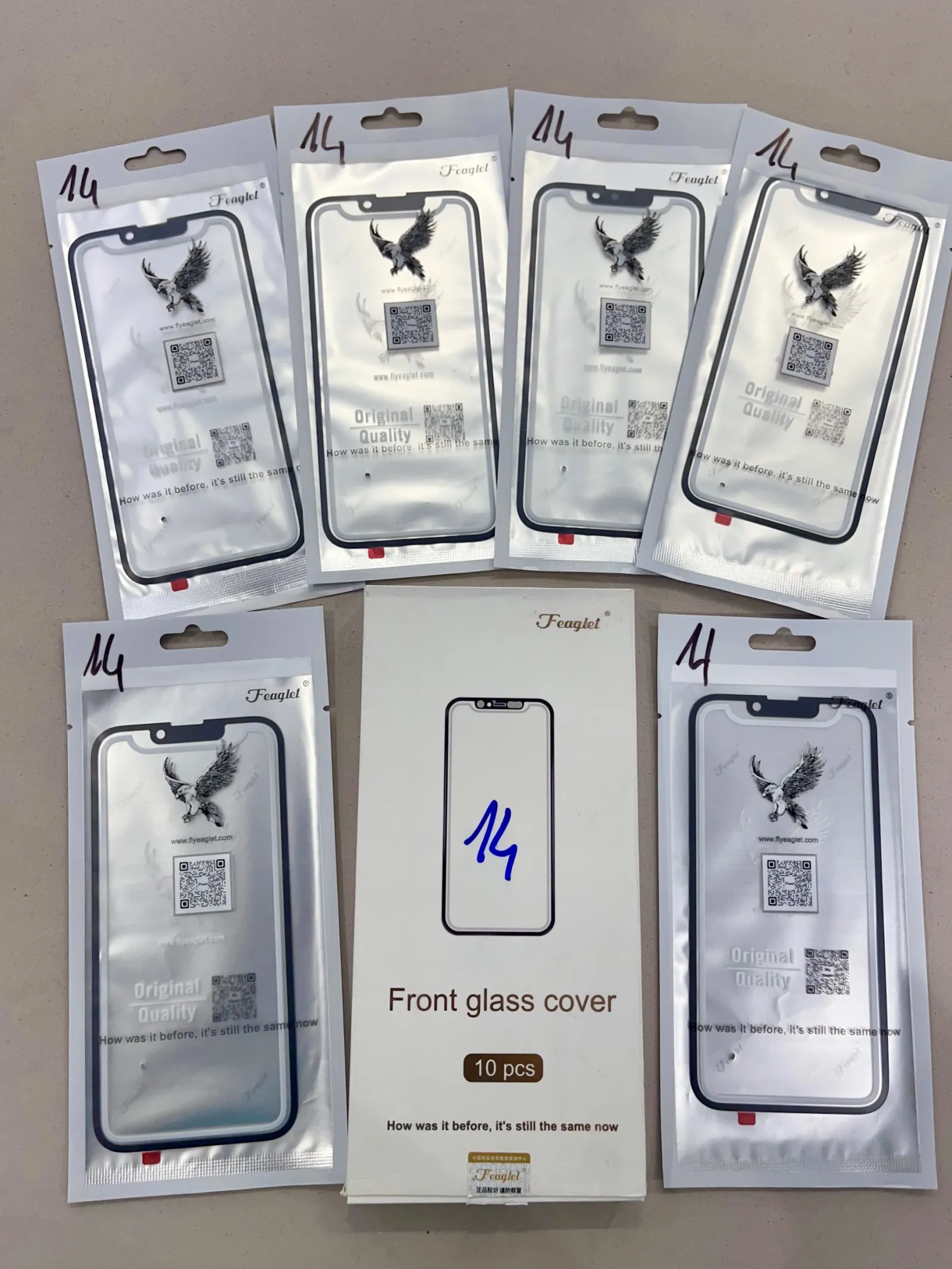 Kính 14 - 14plus - 14pro - 14pm Đại Bàng có keo