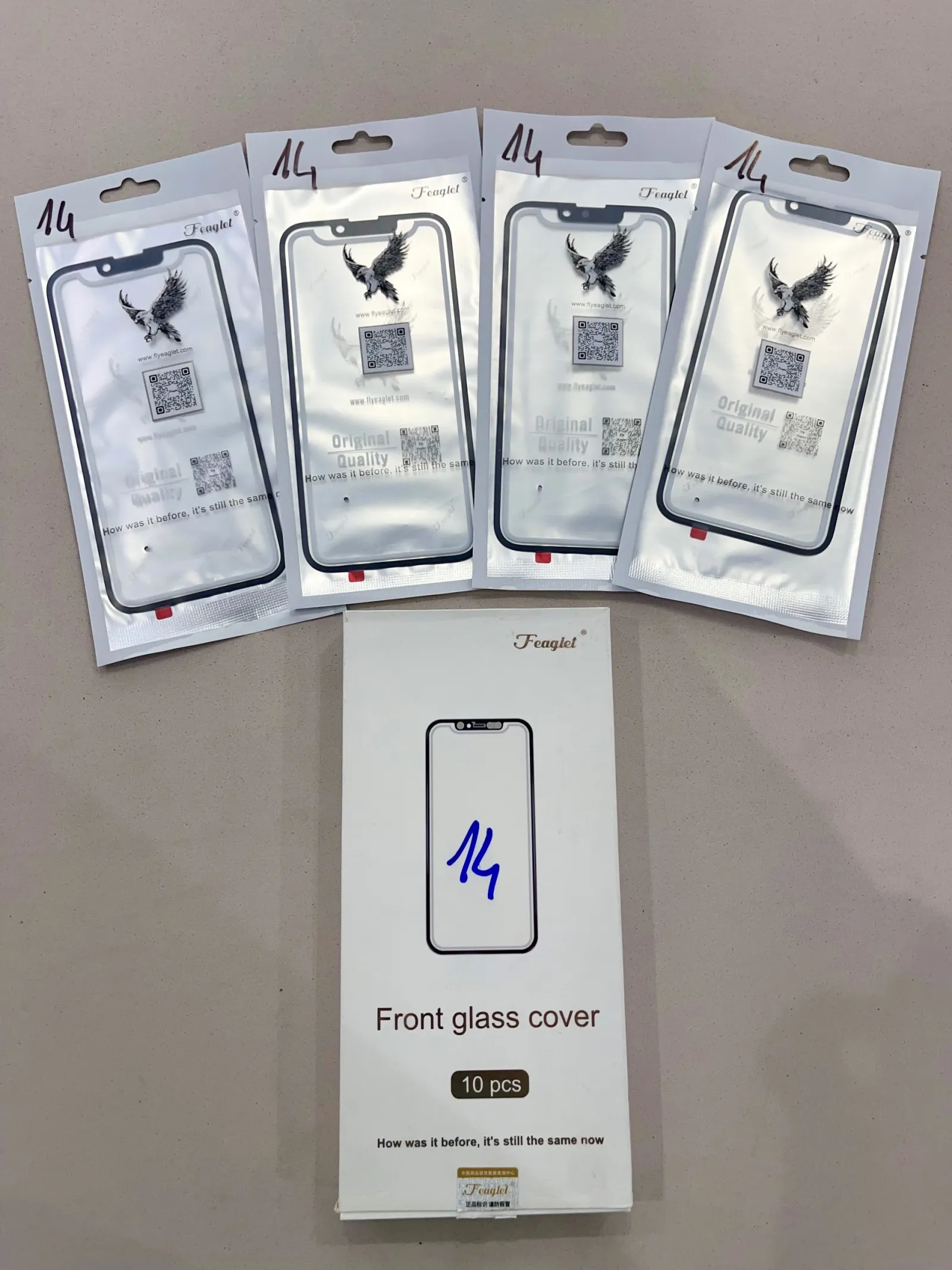 Kính 14 - 14plus - 14pro - 14pm Đại Bàng có keo