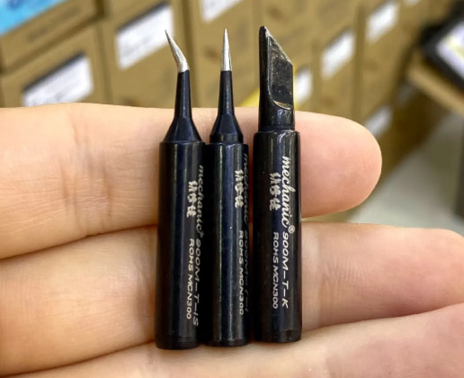 Mũi Hàn Mechanic Đen -  Bạc (cong/thẳng/dao)