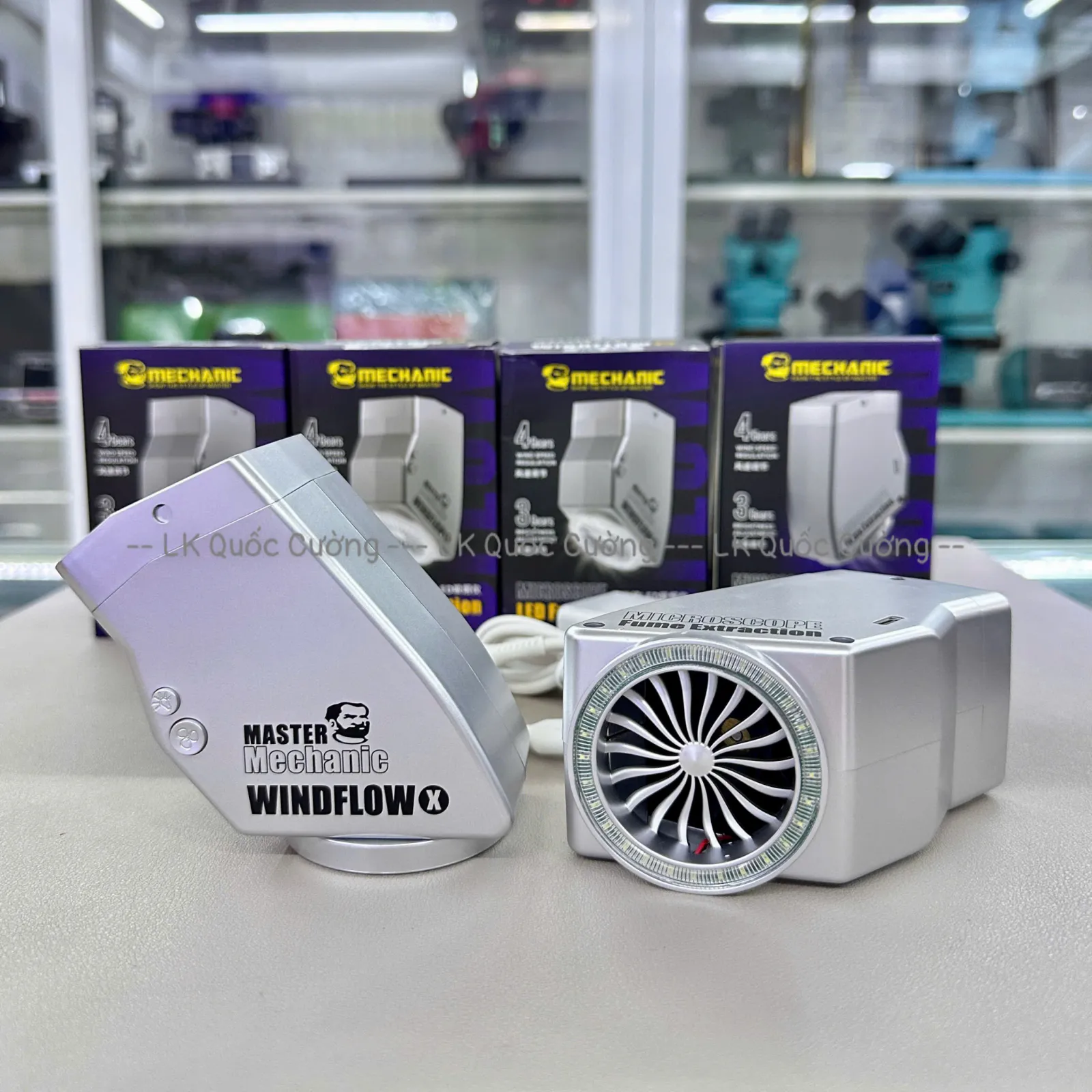 Quạt hút khói kèm đèn kính hiển vi Mechanic WindFlow X