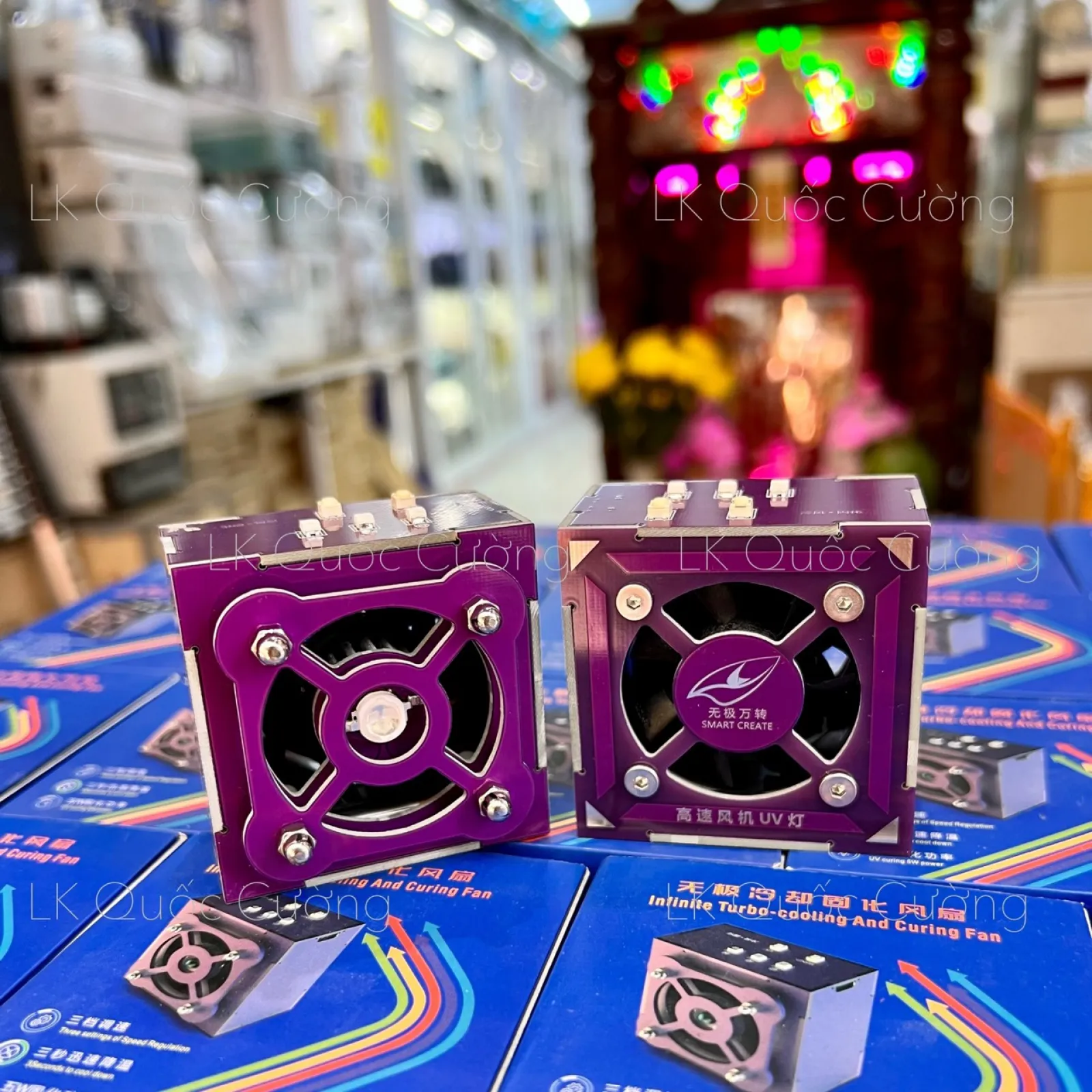 Quạt hút khói + làm mát main + đèn UV 3in1