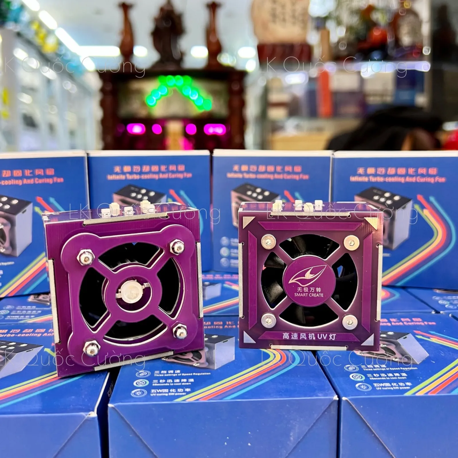 Quạt hút khói + làm mát main + đèn UV 3in1